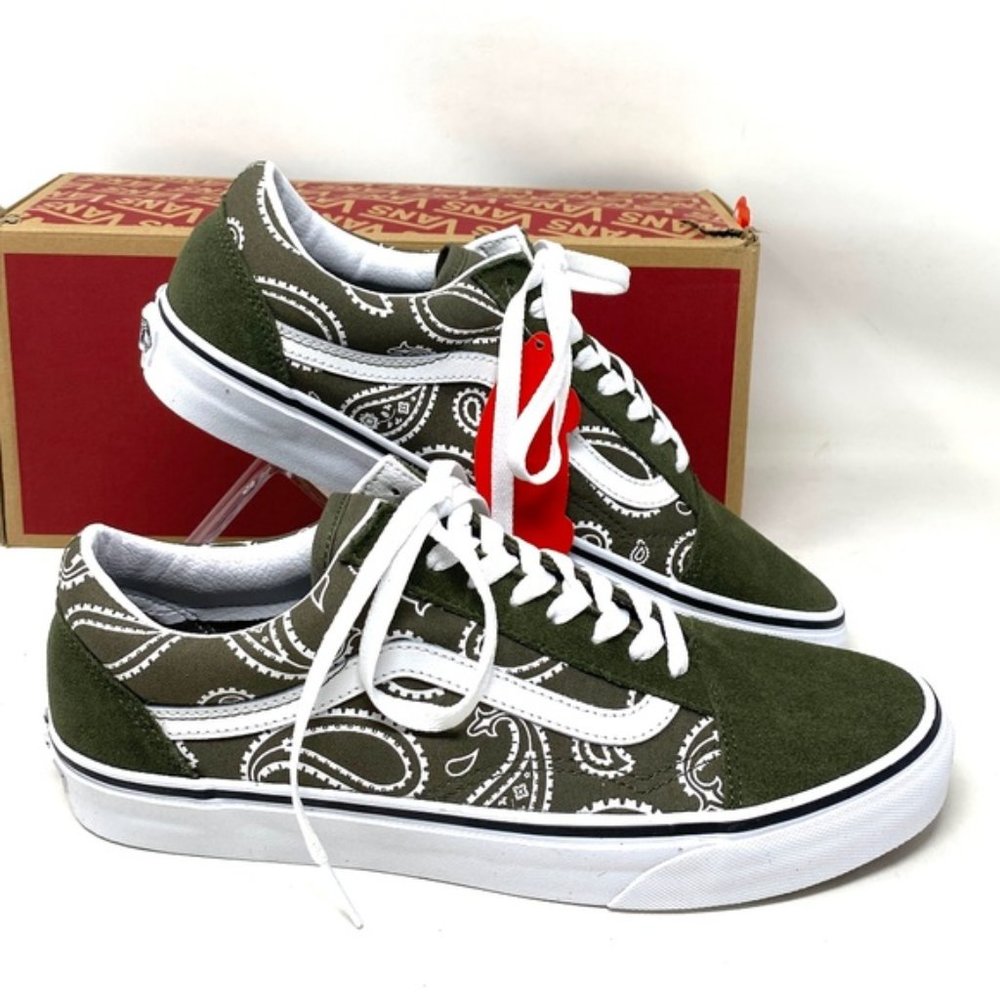 VANS Old Skool Low Top Green Men’s Suede Canvas Skate Sneakers Size VN0A5KRFB0F - Picture 4 of 11